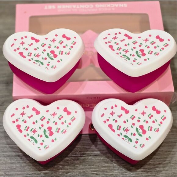Juicy Couture Home 8-PC Heart Shaped Printed Silicone Snacking Container Set - Picture 4 of 8